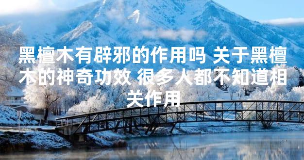 黑檀木有辟邪的作用吗 关于黑檀木的神奇功效 很多人都不知道相关作用
